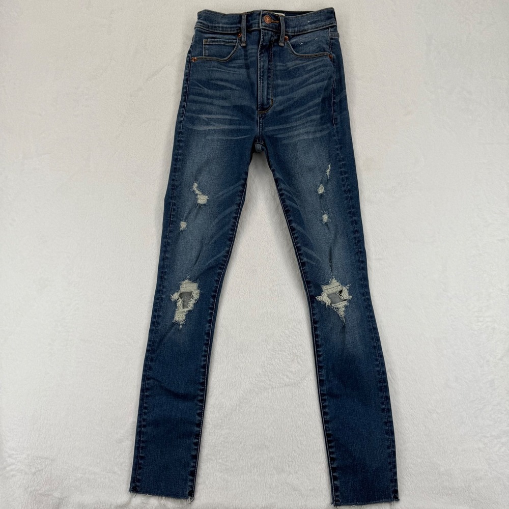Abercrombie & Fitch Womens Jeans Size 24 Distressed Super Skinny Ultra High Rise